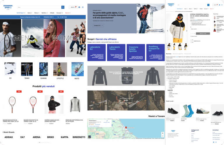 Schermata di un eCommerce sportivo